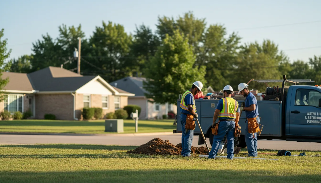 Residential water line and bathroom plumbing service in New Vienna, OH